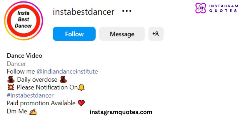 Instagram Bio - Dance And Music