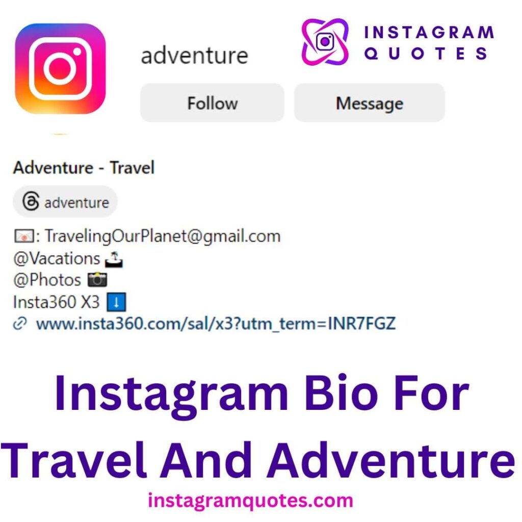 Instagram Bio - Travel And Adventure