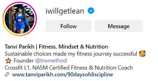 instagram bio - fitness