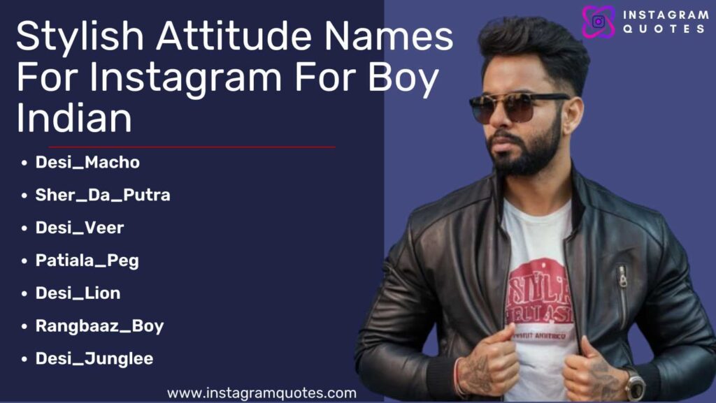 Stylish Attitude Names For Instagram For Boy Indian